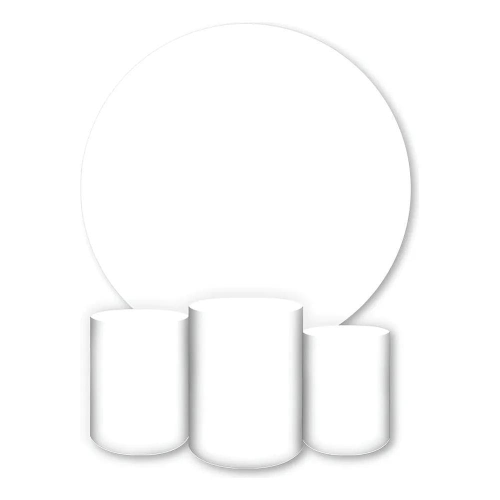 Painel Redondo E Capas De Cilindro Sublimado Branco