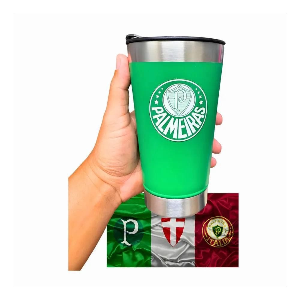 2X Copo Térmico Cerveja Com Tampa Aço Inox