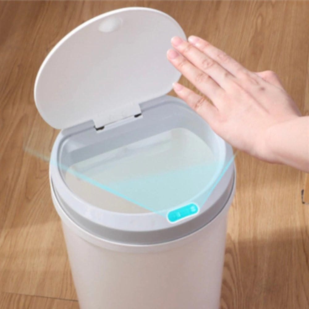 Lixeira Automática Redonda 5 Litros Com Sensor - Branca