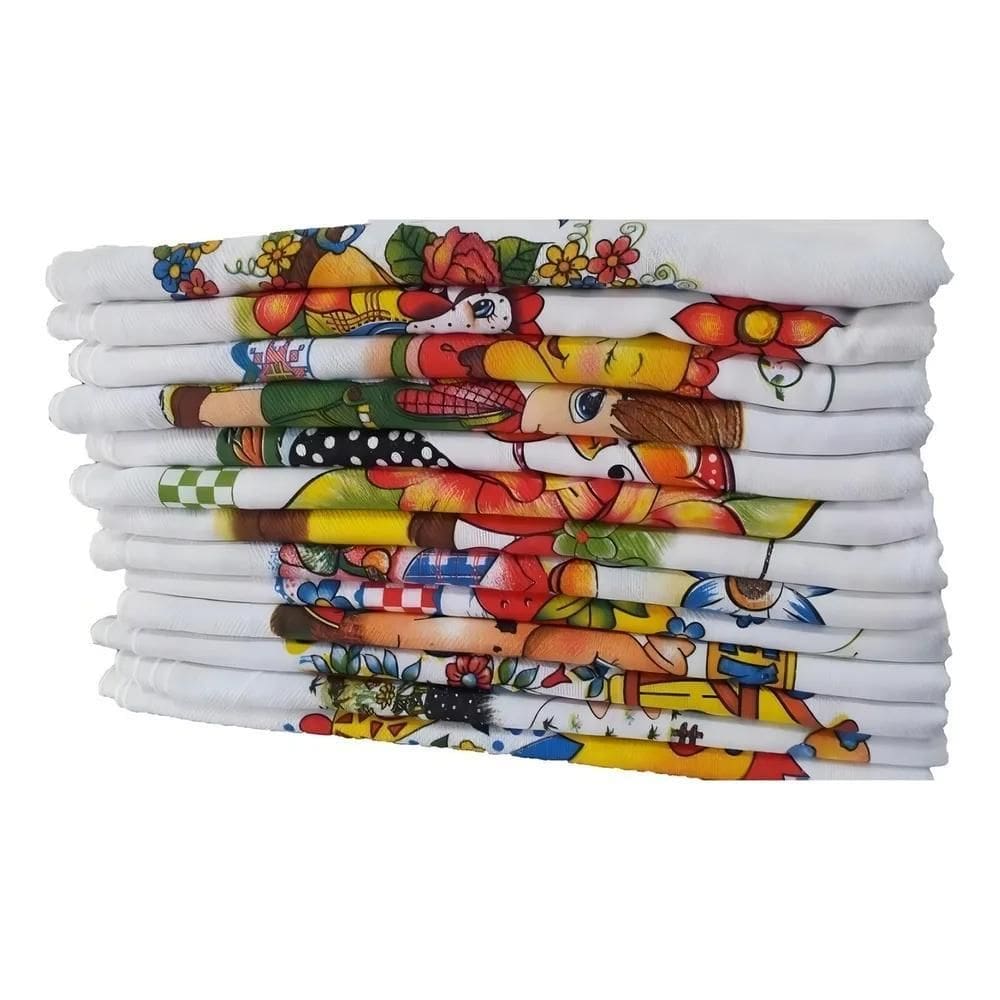 Kit Pano De Prato Copa Estampado Pé De Galinha  10Un