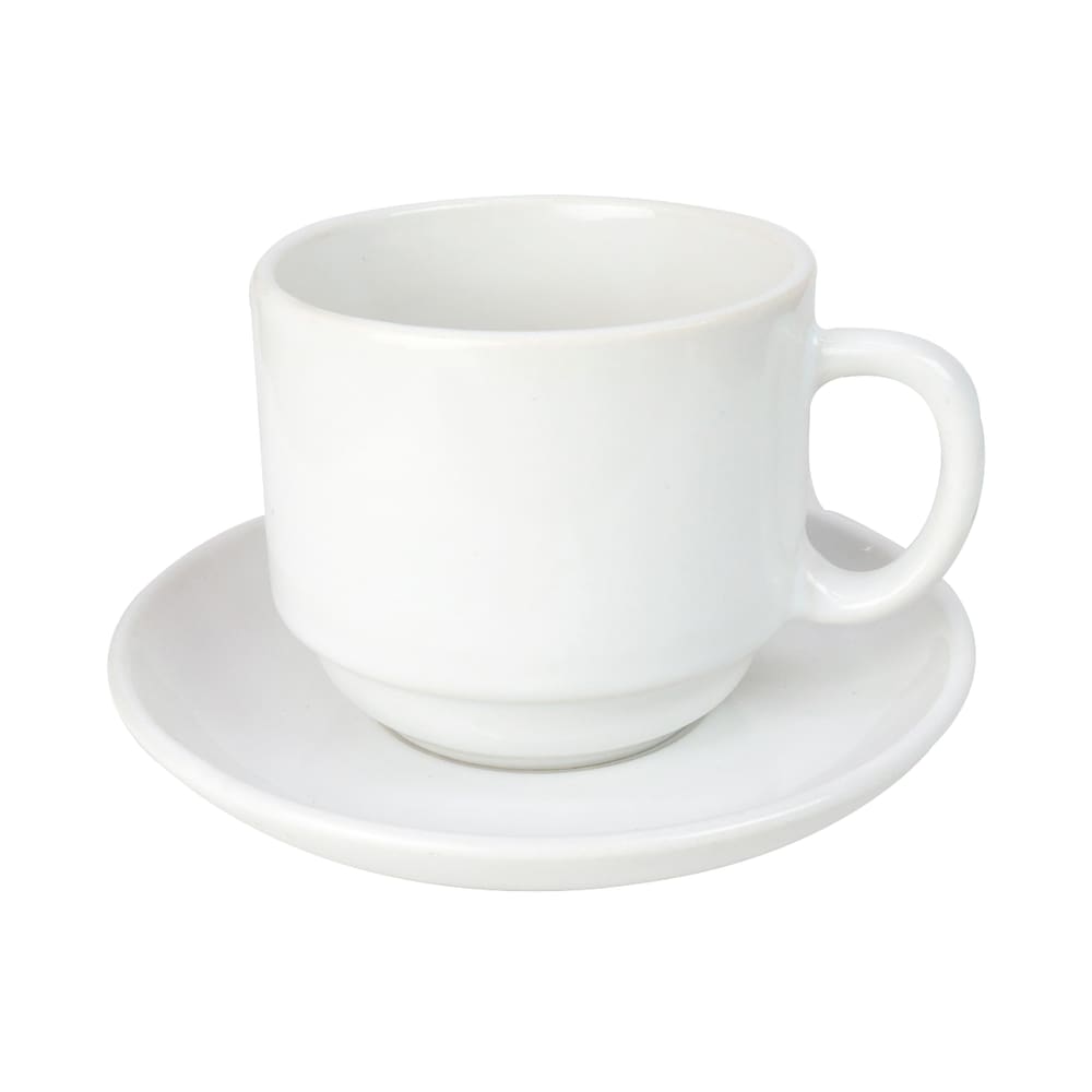 Jogo De Xícaras Com Pires De Cerâmica 210Ml 12Peças