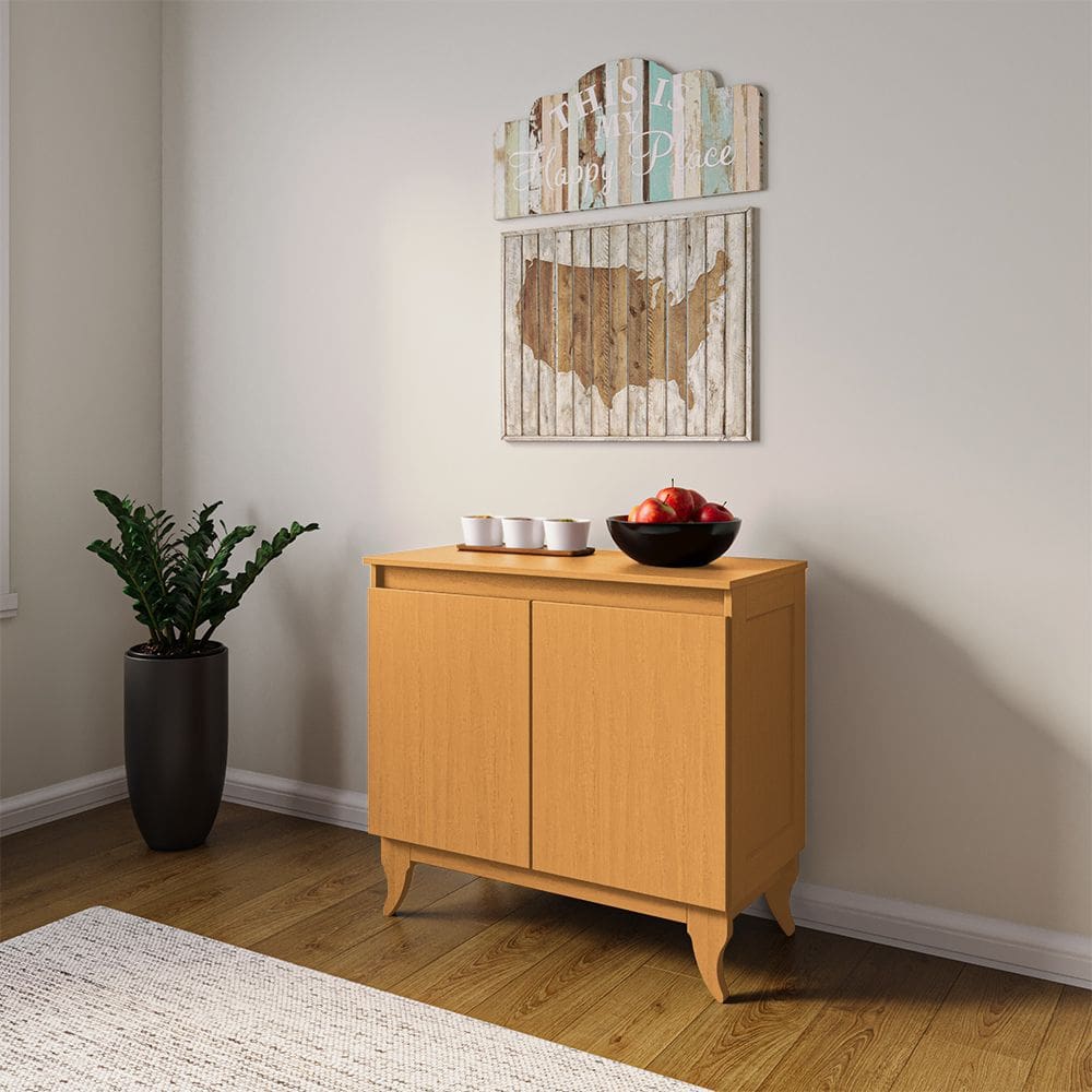 Aparador Buffet Monterrey Imbuia 2 Portas Vintage Design Retrô