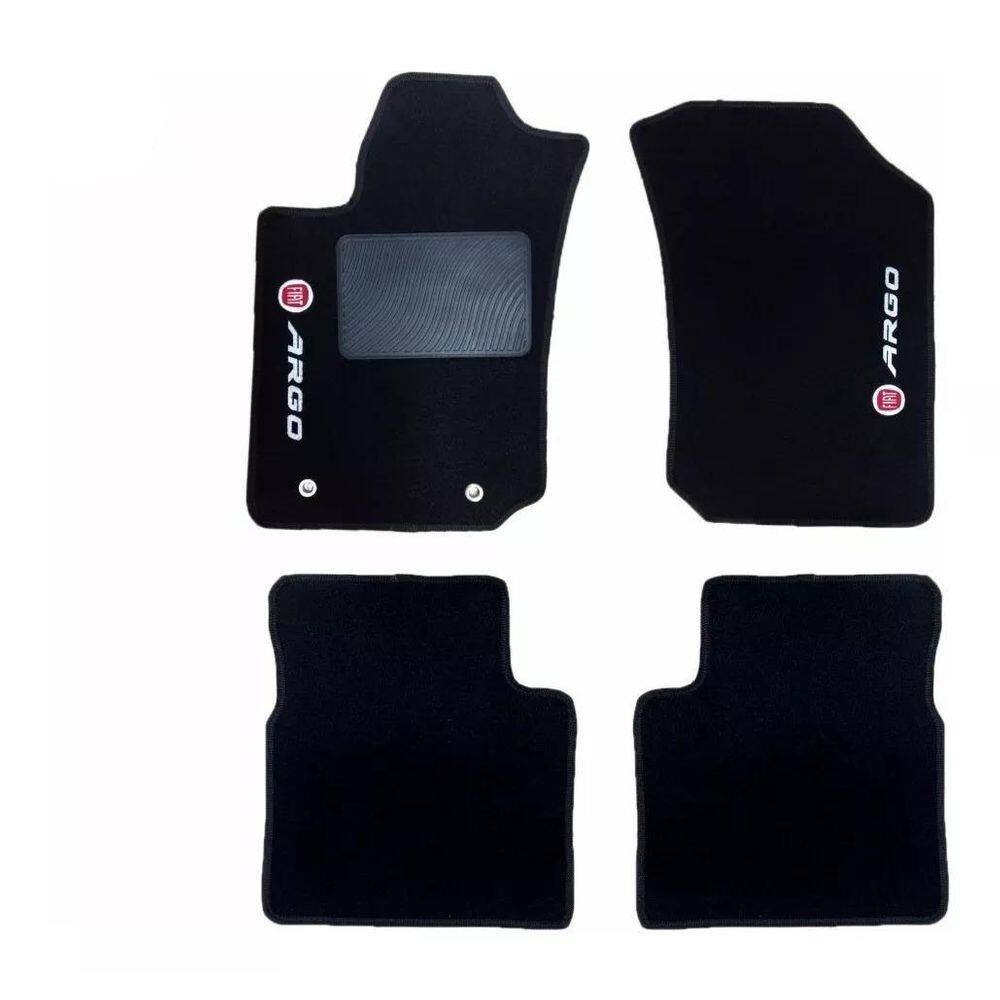Kit Tapetes Carpete Para Fiat Argo 2017 Até 2020 Preto