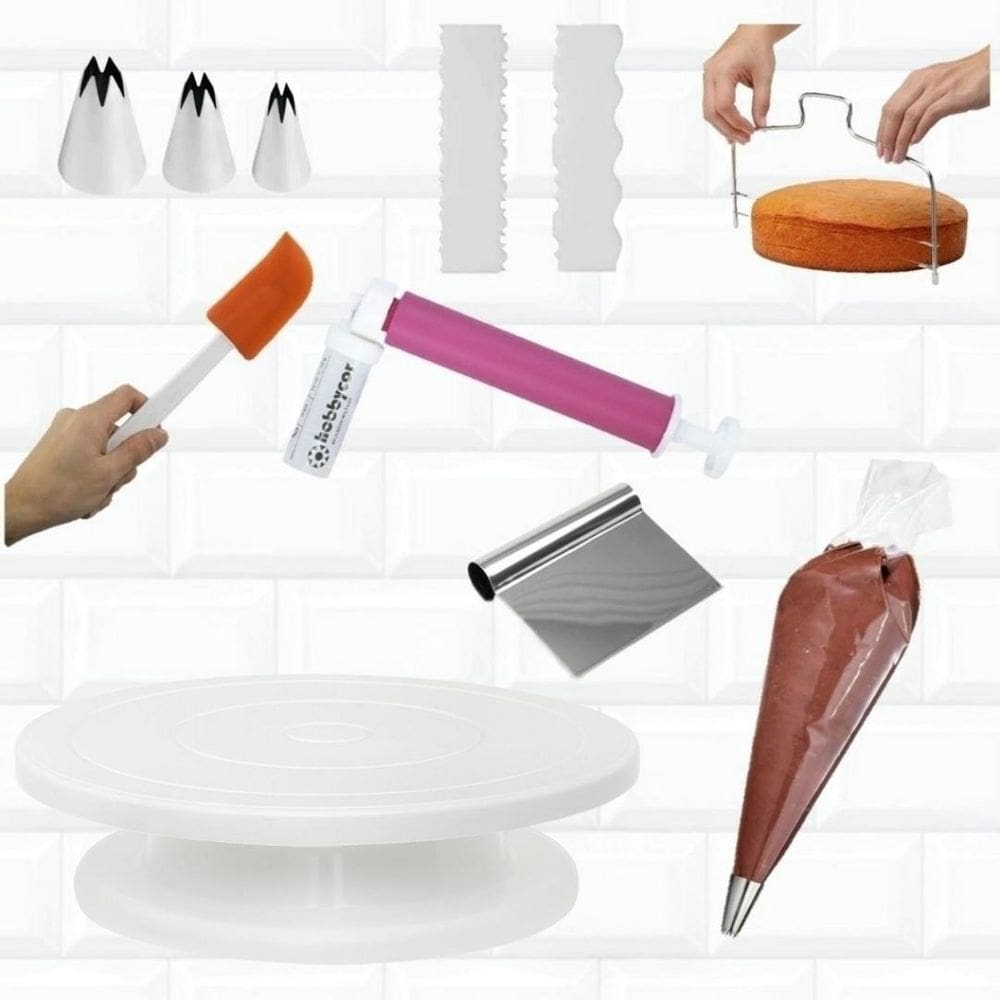 Kit Confeiteiro Bailarina + Espátulas + Pulverizador + Bicos