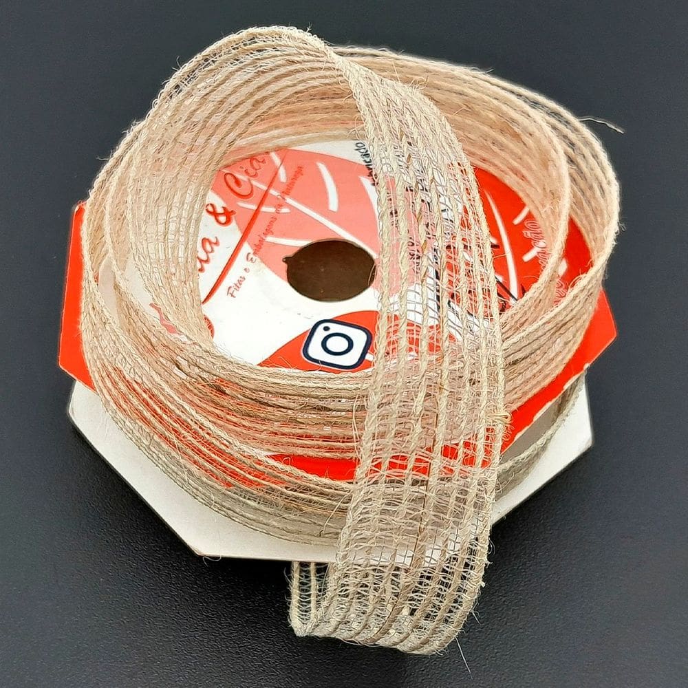 Rolos Fita De Juta Decoração Natalina Bege 10mm 20m Kit 4pçs