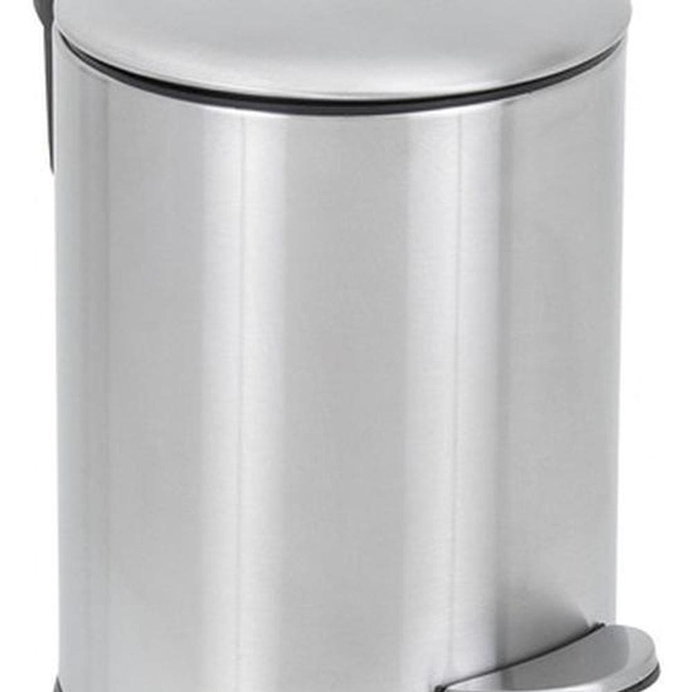 Lixeira De Chão Para Banheiro 3L Inox 24X24X17Cm - Redonda