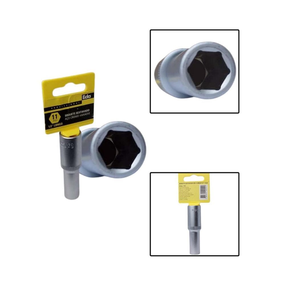 Soquete Sextavado Crv Longo 1/2 11Mm Fosco