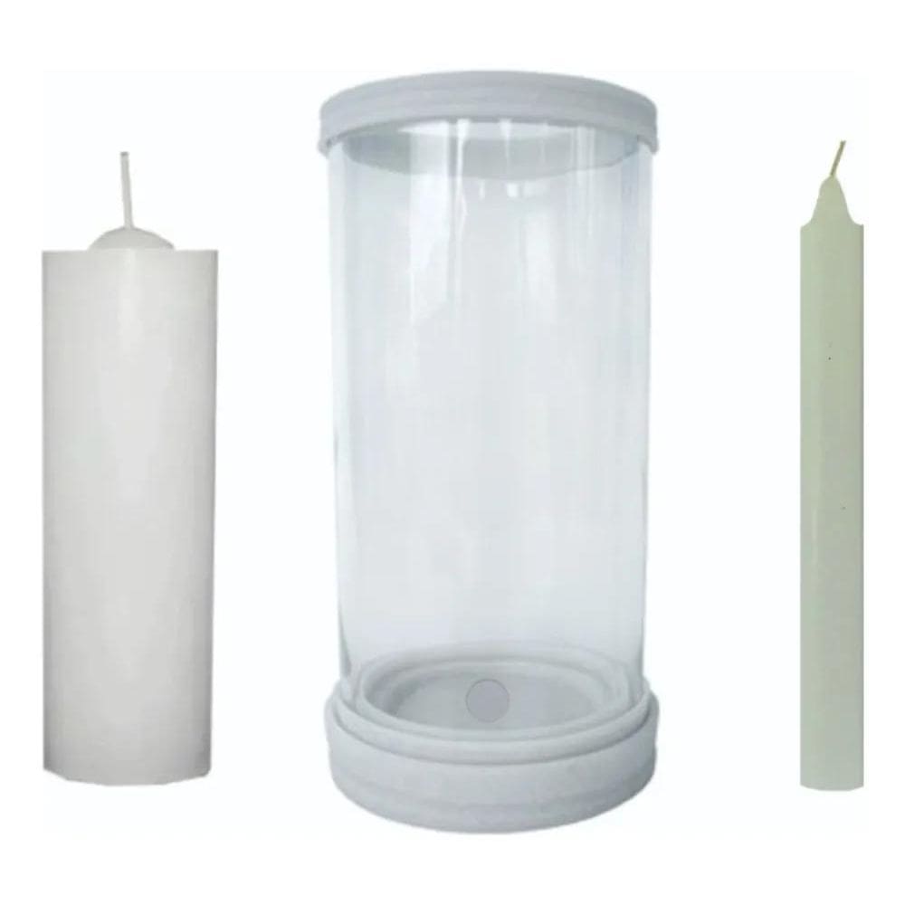 Porta Vela Vidro E Mármore Para Velas Palito E Vela 7 Dias