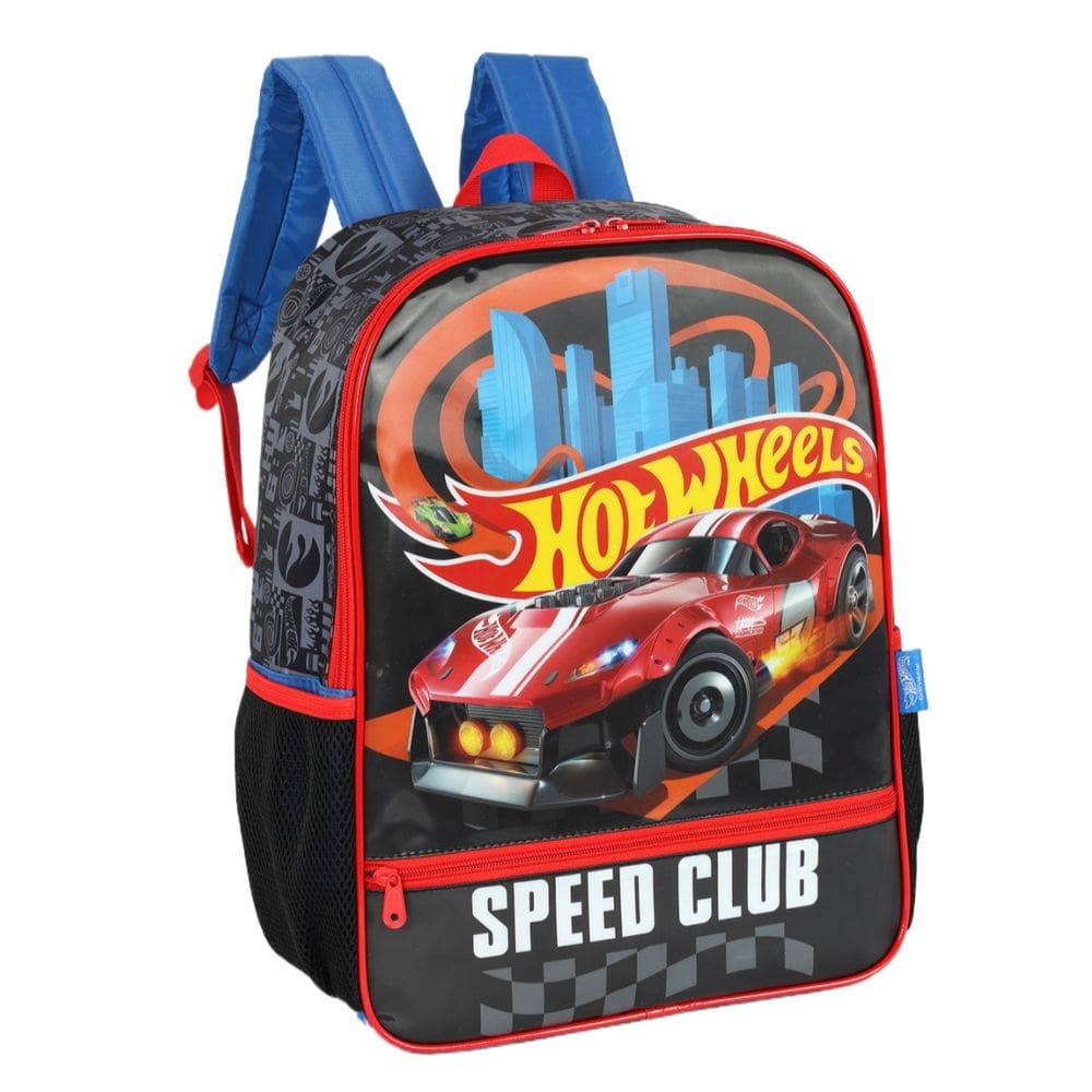 Mochila Costas Escolar Infantil Menino Hot Wheels Preto