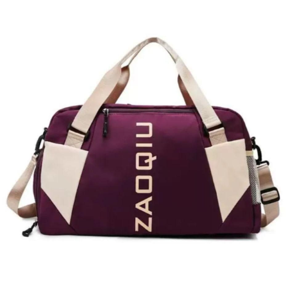 Bolsa Mala Grande Com Alça Academia Esportiva Porta Sapatos Roxo