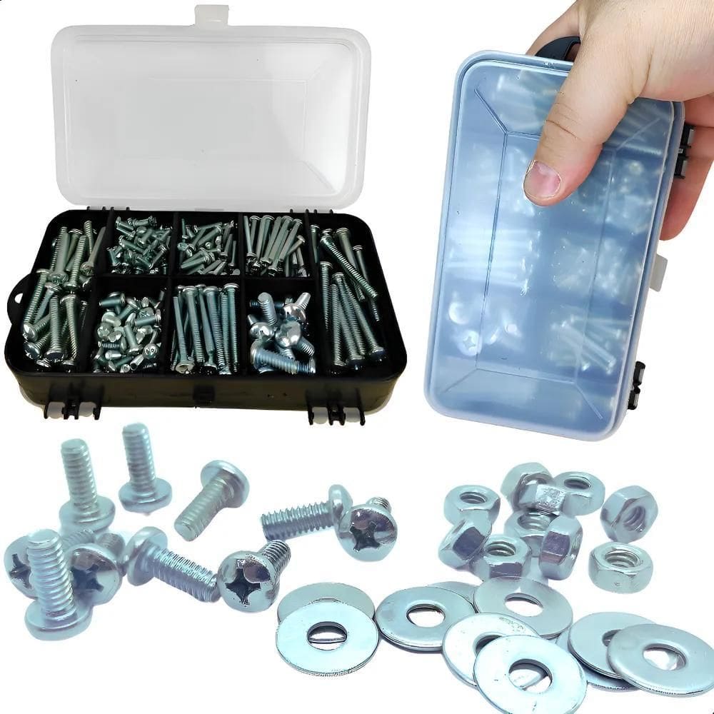 Kit Parafuso Phillips Porca Arruela 1/8 5/32 3/16 1/4 600Pçs