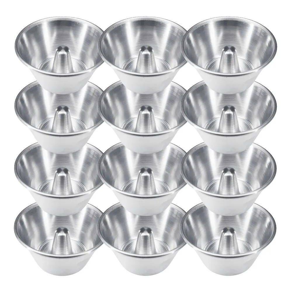 Forma De Pudim 12X6X8Cm Em Alumínio - Kit Com 12 Peças