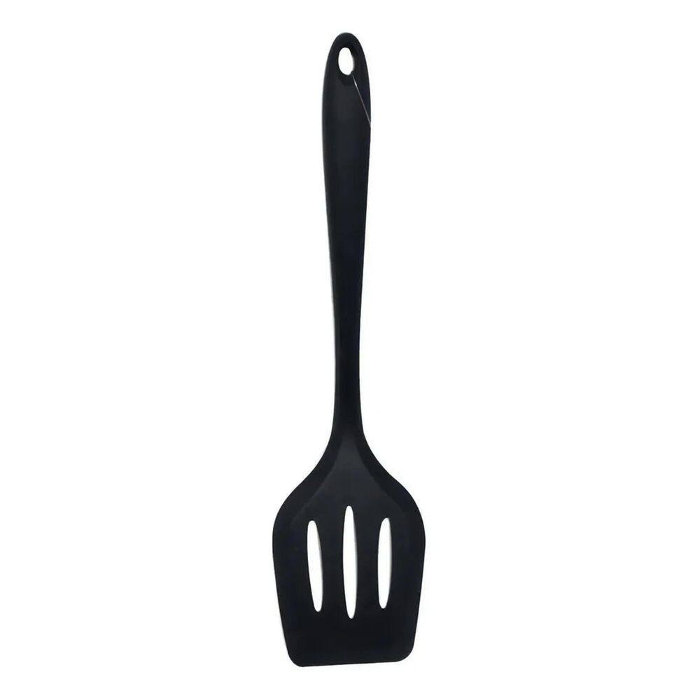3X Espátula Vazada Em Silicone Preto