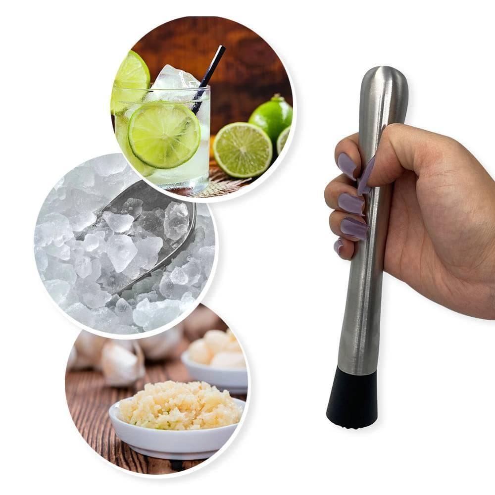 Kit 03 Macerador E Socador Aço Inox Caipirinha Para Drinks