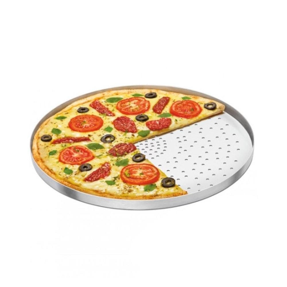 Forma De Pizza 30 Cm Com Furos Em Alumínio Abc
