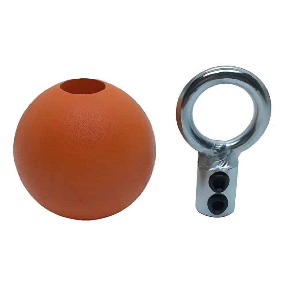 Kit 1 Terminal Argola 1 Bolinha Colorida Cabo Aço Ac Laranja