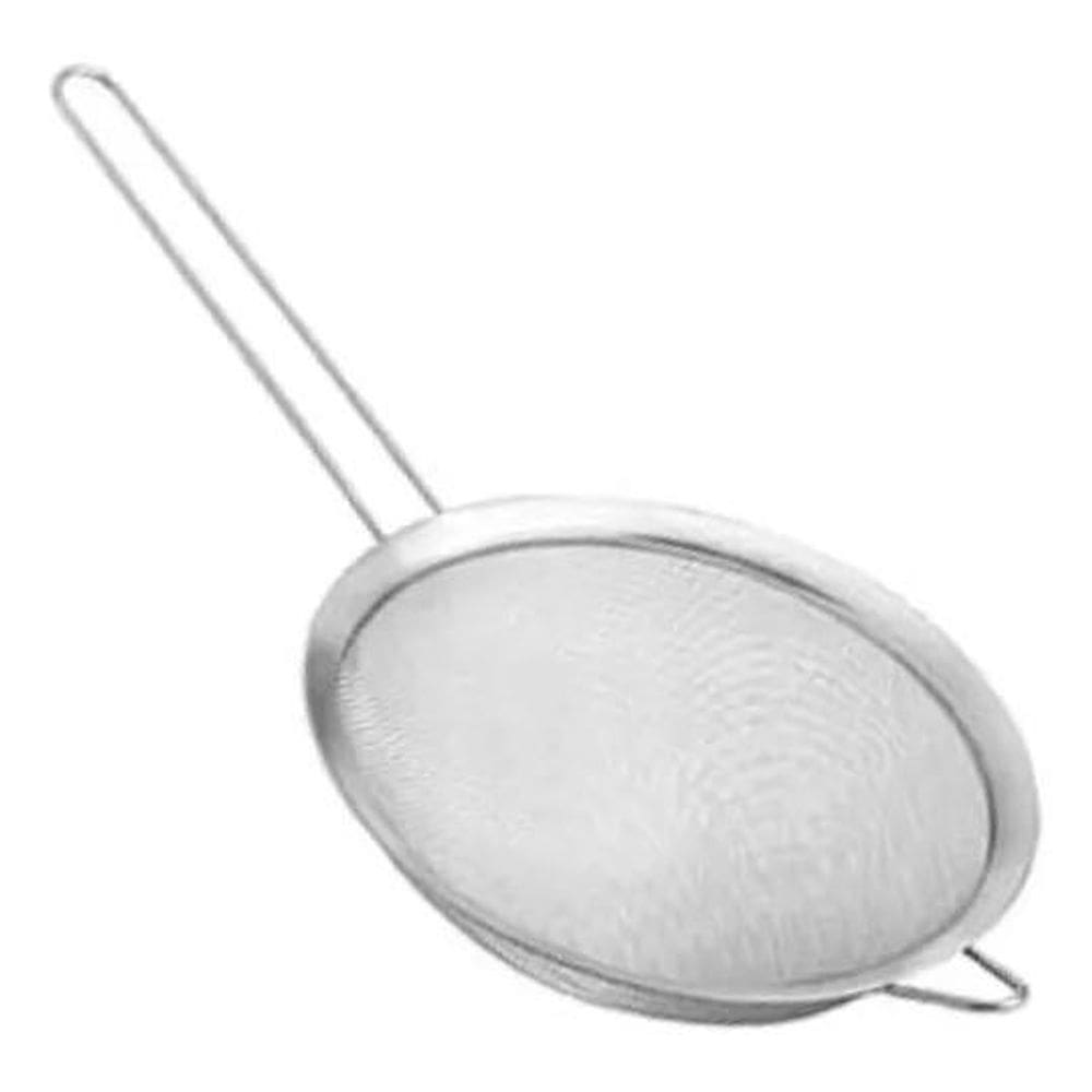 2X Peneira De Inox Grande 20Cm Coar Polvilhar Escorrer Cozin