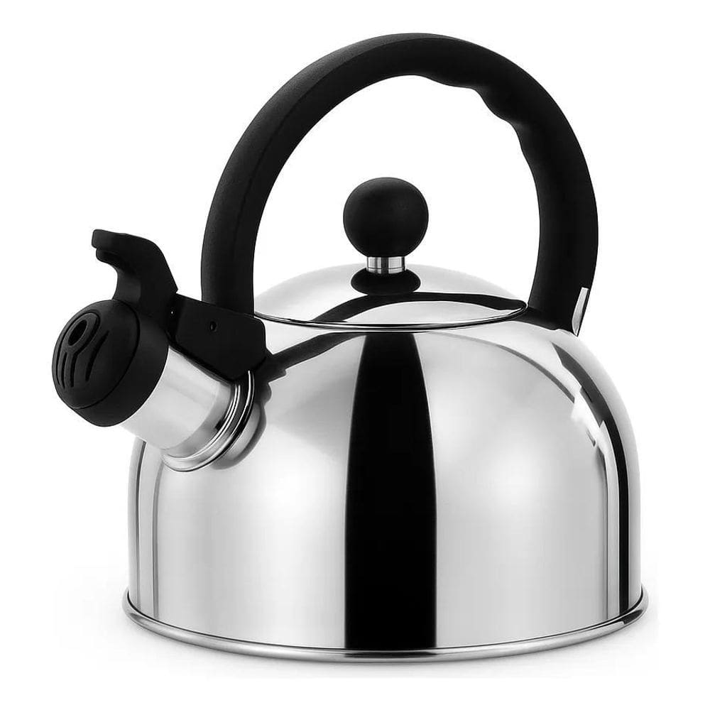 Chaleira Inox Indução Bule De Café Cha Com Apito 2 Litros