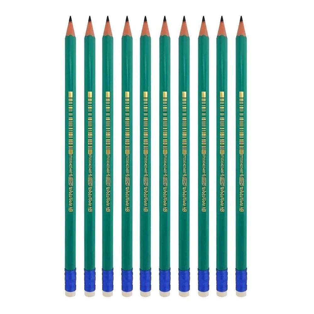 Lápis Preto Com Borracha 2Hb Bic Evolution Kit C/10 Unidades