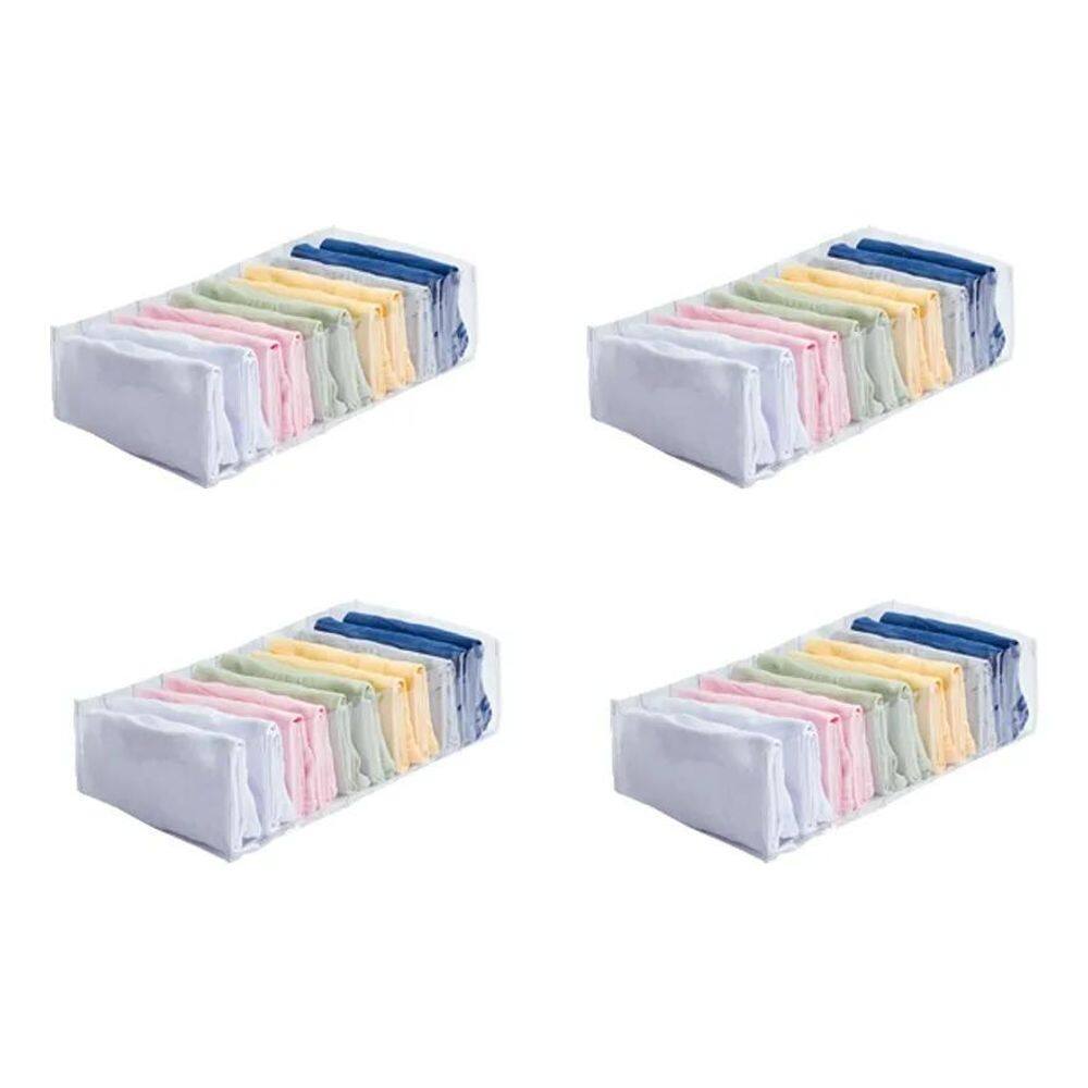 3X Kit 4 Organizador Gaveta Camisetas Pijama 11 Nichos 10X40