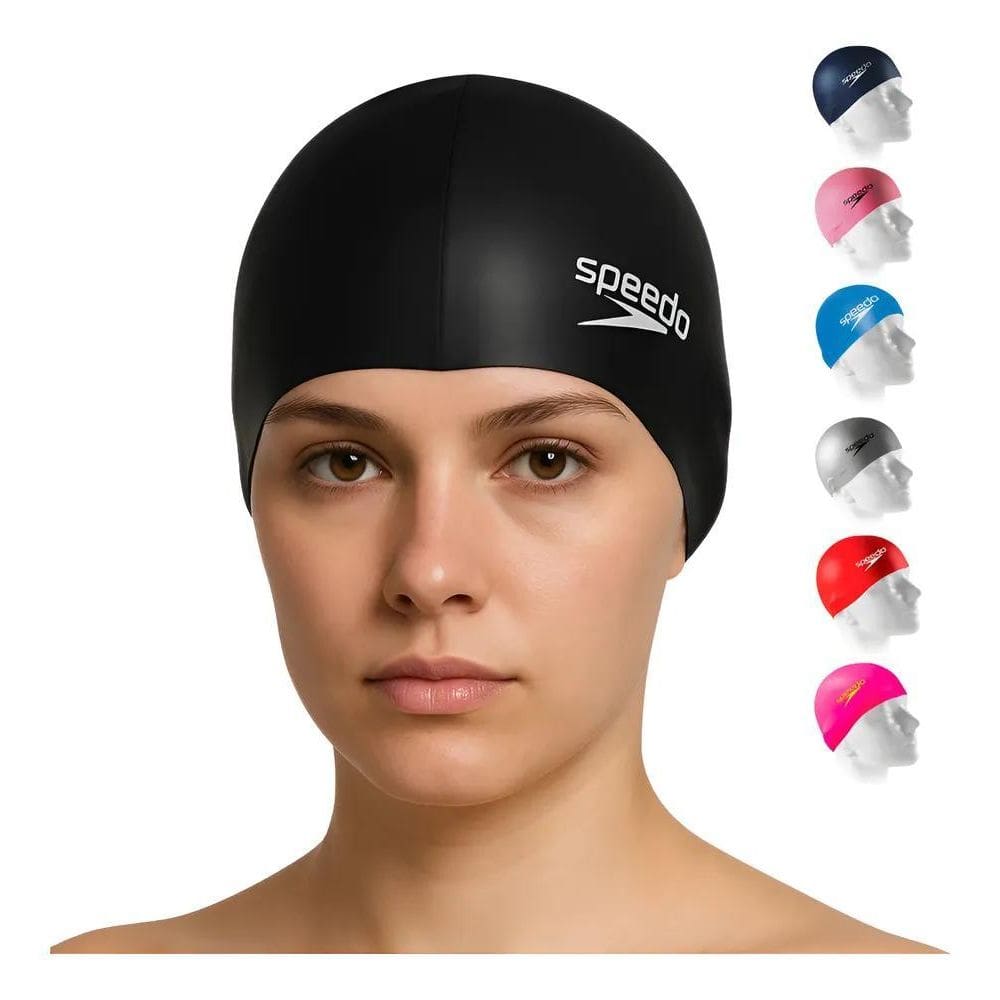 Touca De Natação Speedo Silicone Imperme Vermelho Limpa