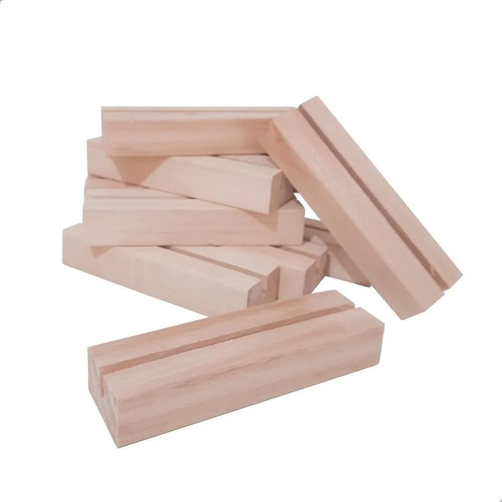 Kit 10 Base Porta Retrato Suporte De Madeira Foto Decoração