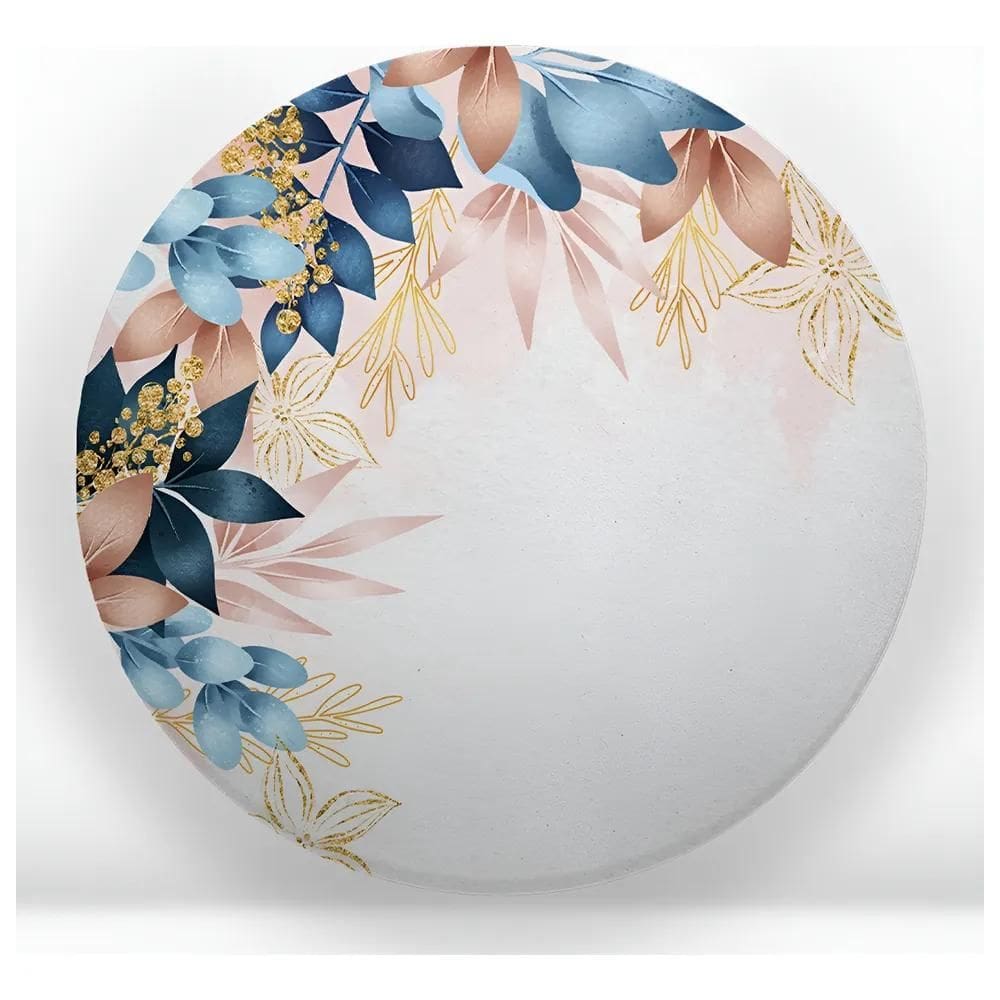 Painel Redondo Sublimado Em Tecido 1,5X1,5 Vários Te Floral