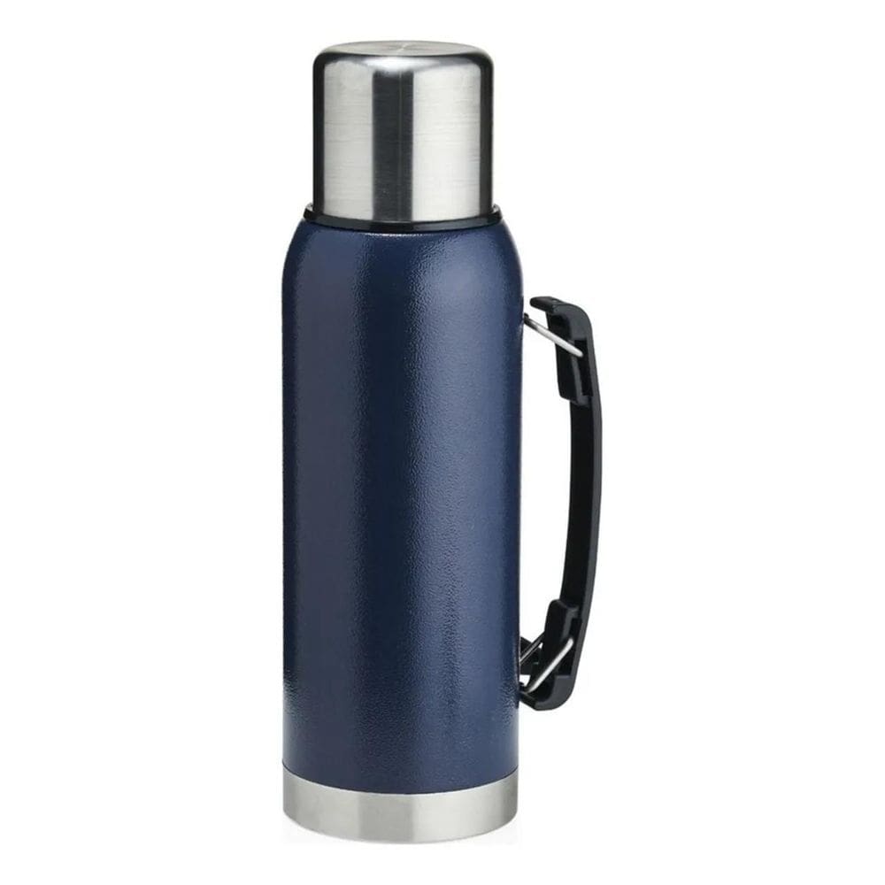 3X Garrafa Aço Inox 1 Litro Água Gelada Café Quente Com Alça