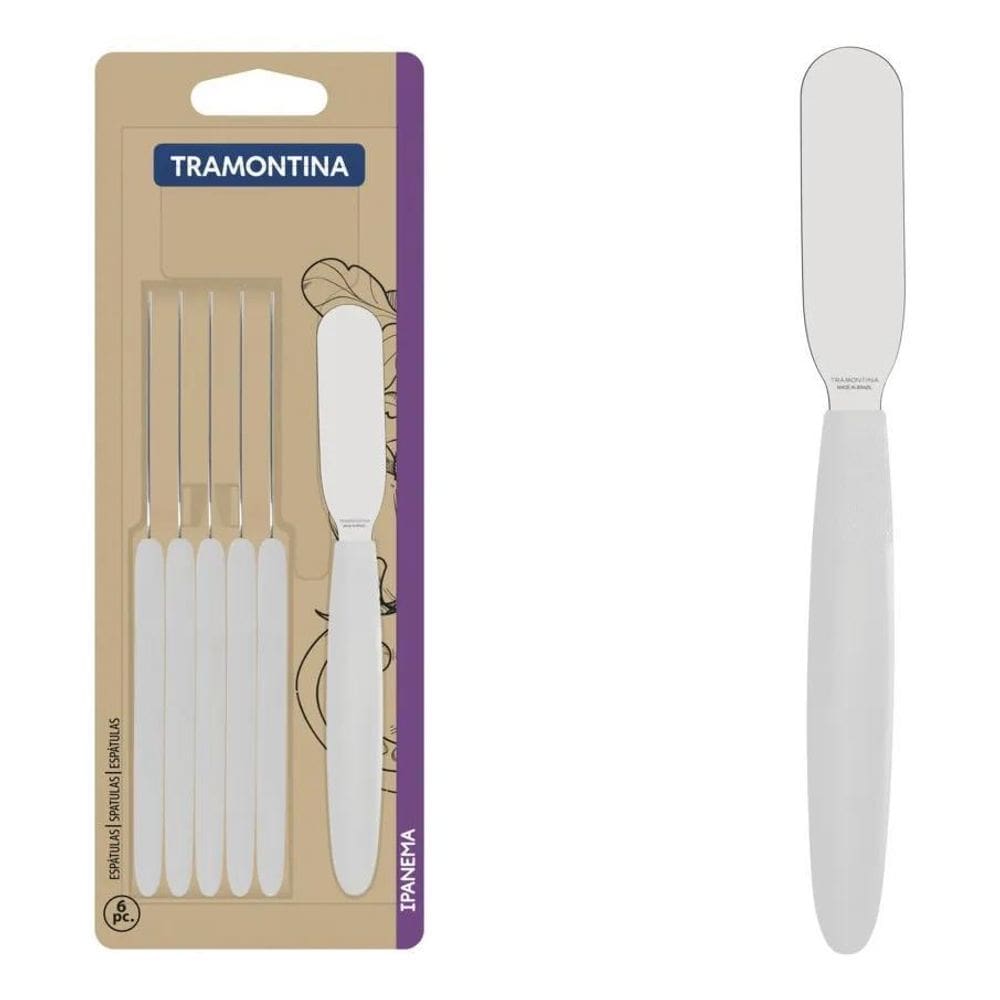 2X Espatula Para Manteiga E Pates Colorida Luxo Kit 6 Peças