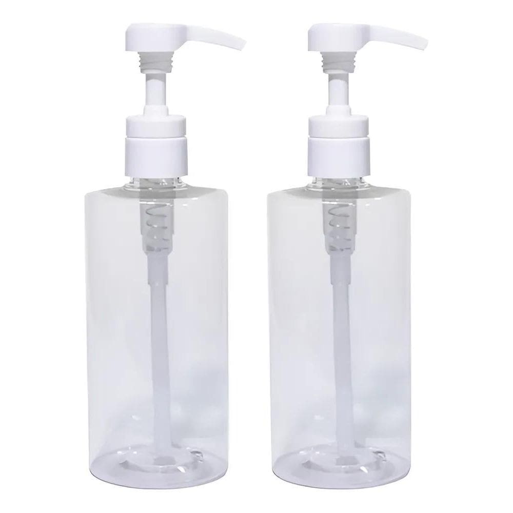 2 Frasco Porta Shampoo Cond Sabonete Liq Válvula Pump 500Ml