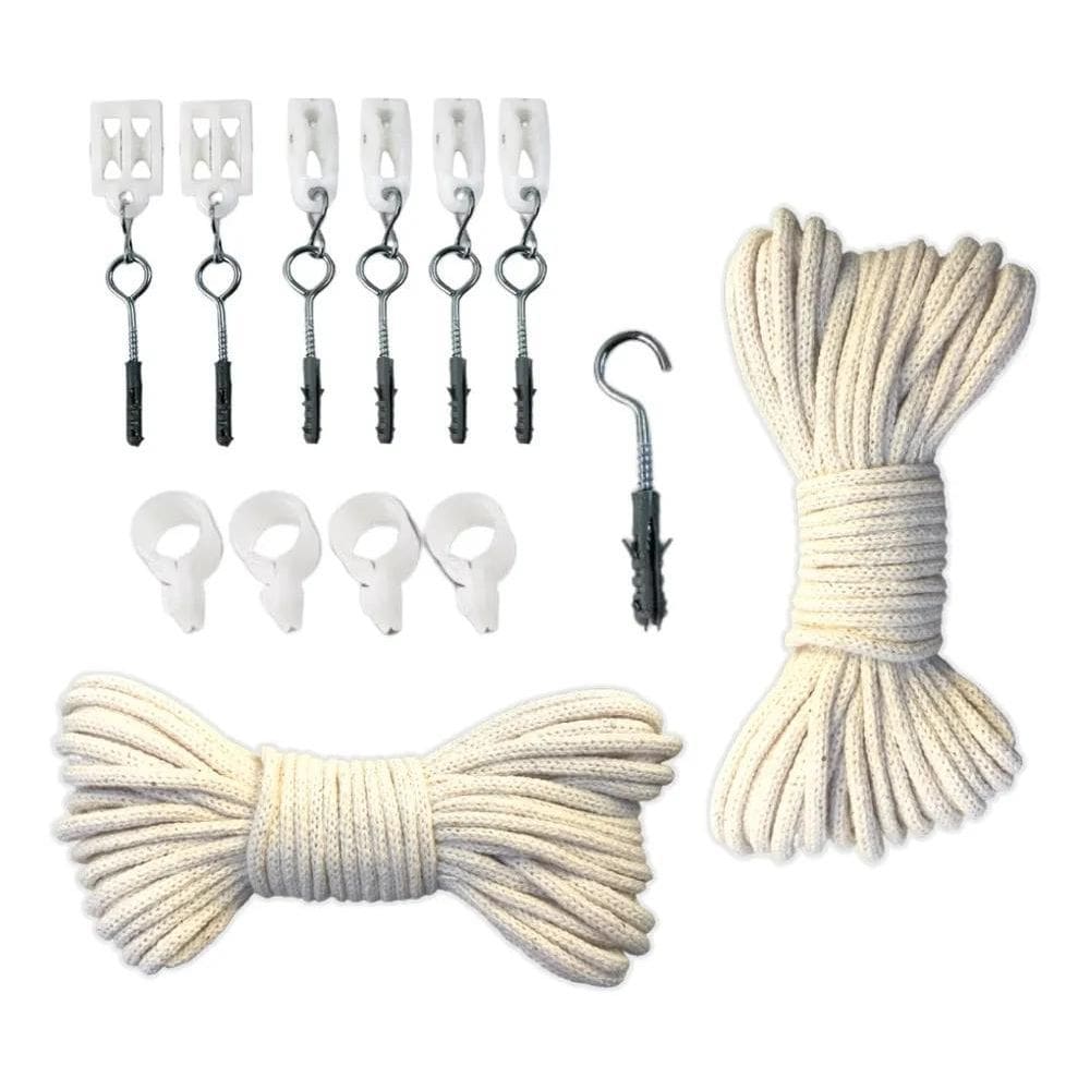 2X Kit Peças Para Varal De Teto 30 Metros De Corda 100% Algo