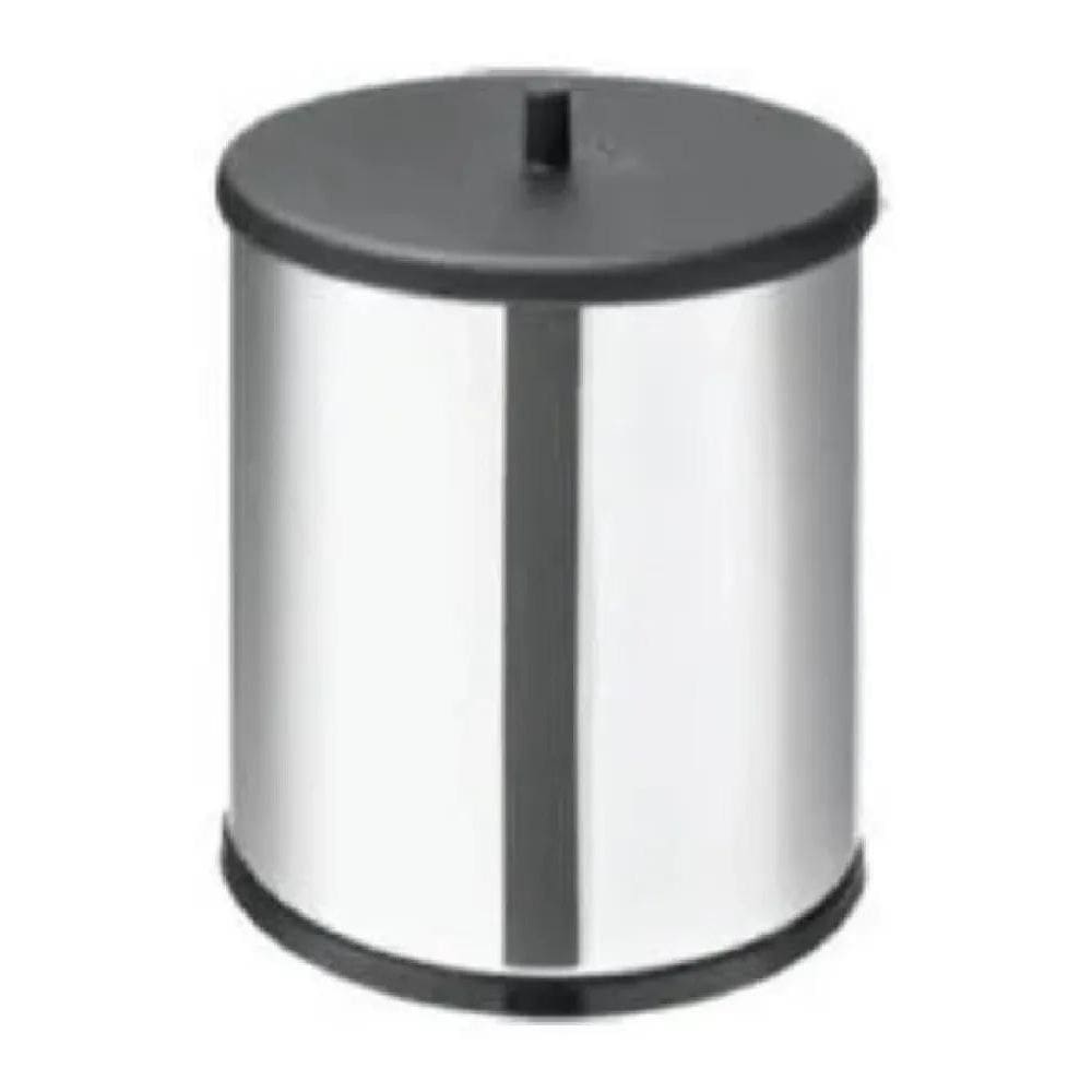 2X Lixeira Pia Cozinha Inox 3,2L Tampa E Fundo Polipropileno