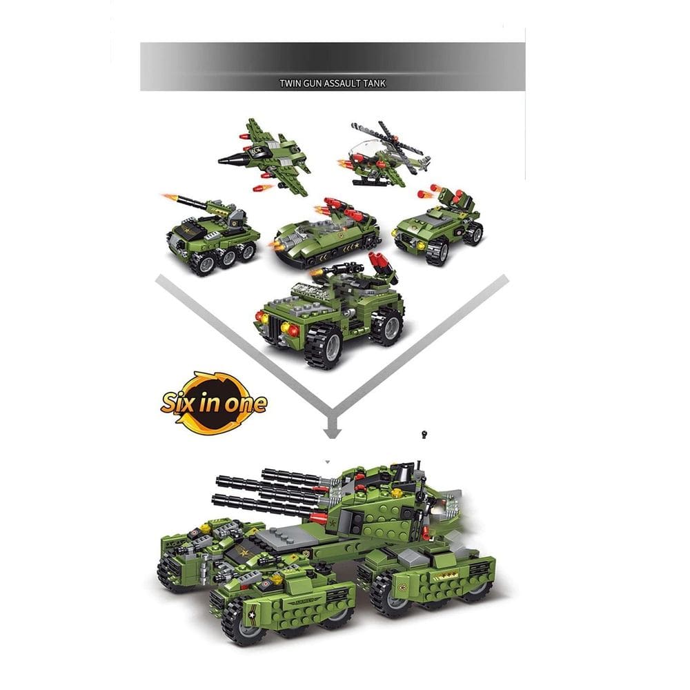 700 Pcs Blocos Montar Guerra Exército Super Tanque Avião