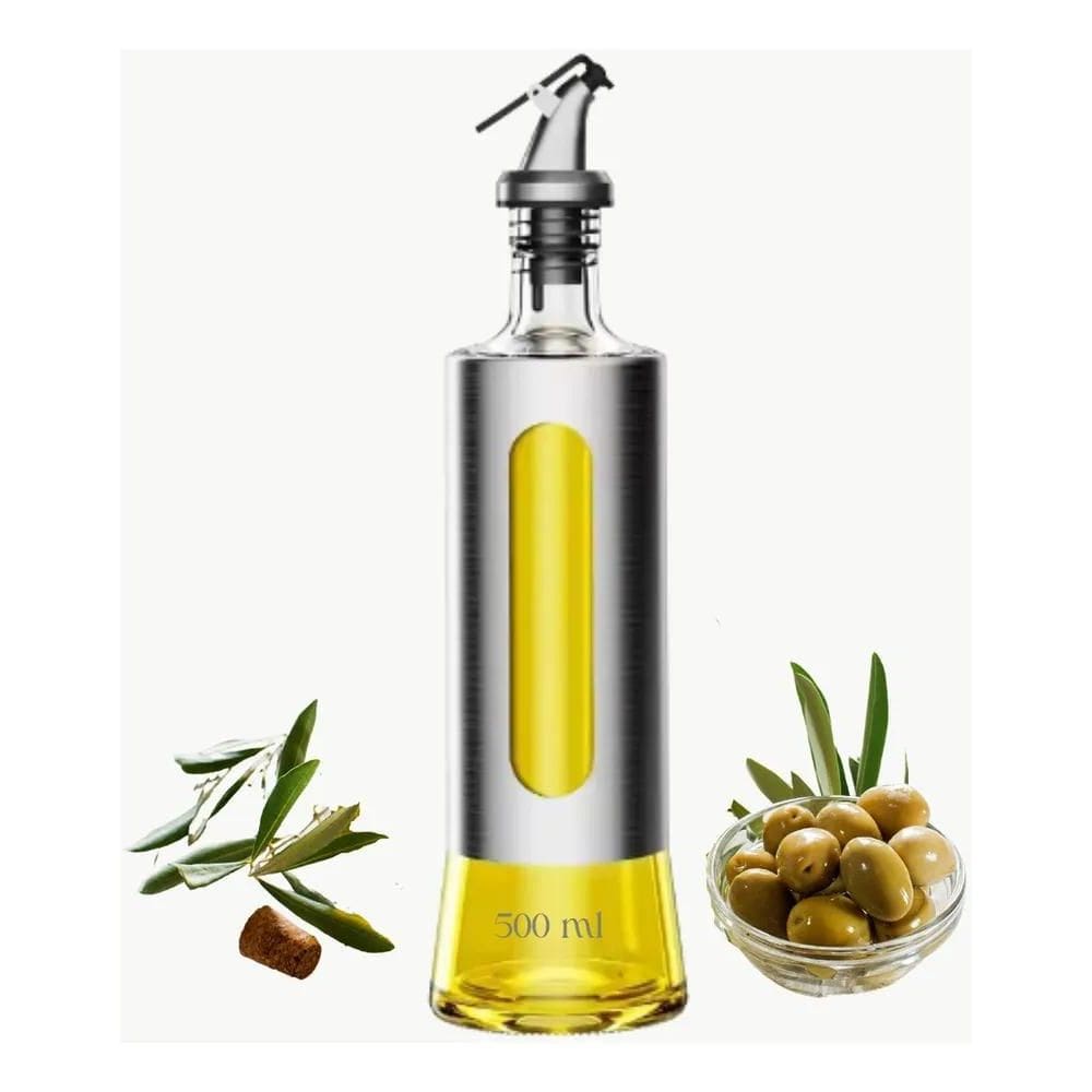 2X Galheteiro Porta Azeite Vinagre Oleo Dosador Em Inox Vidr