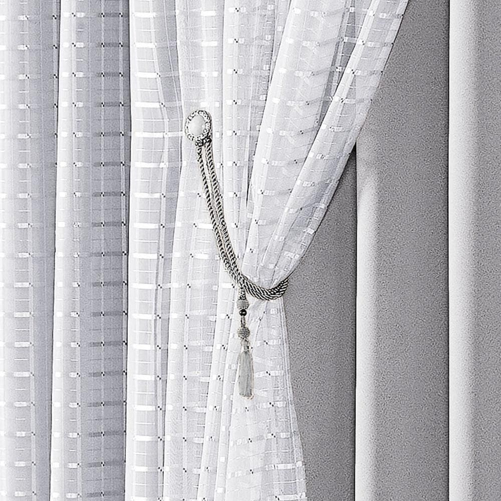 Cortina Iris 2 Metros Semi Blackout Sala Quarto Varão Cinza