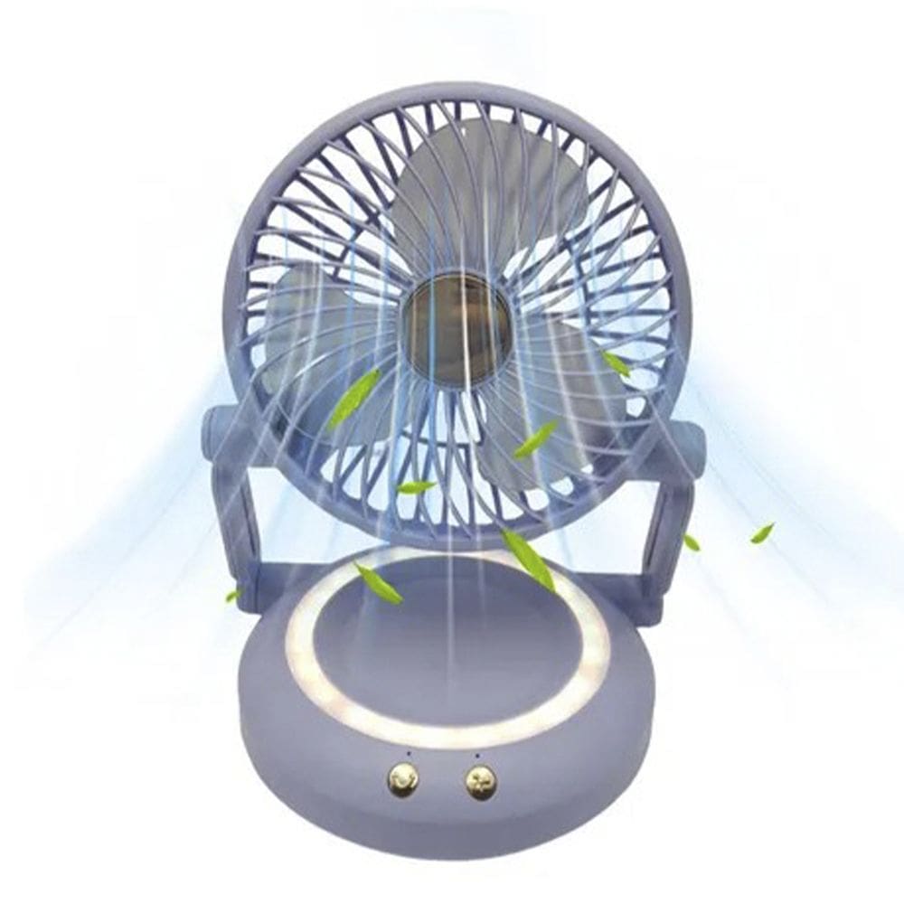 Ventilador Mesa Dobravel Portatil 3 Niveis Luz Led Iluminaçao Usb Portatil Verao Calor Sol Escrivaninha Decoraçao