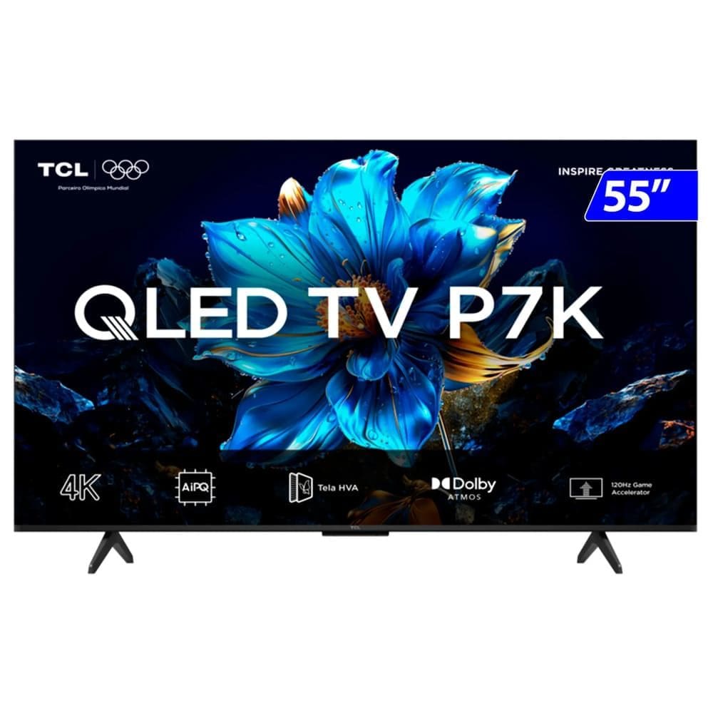 TV 55P TCL QLED 4K Google TV Wifi Comando de VOZ - 55P7K