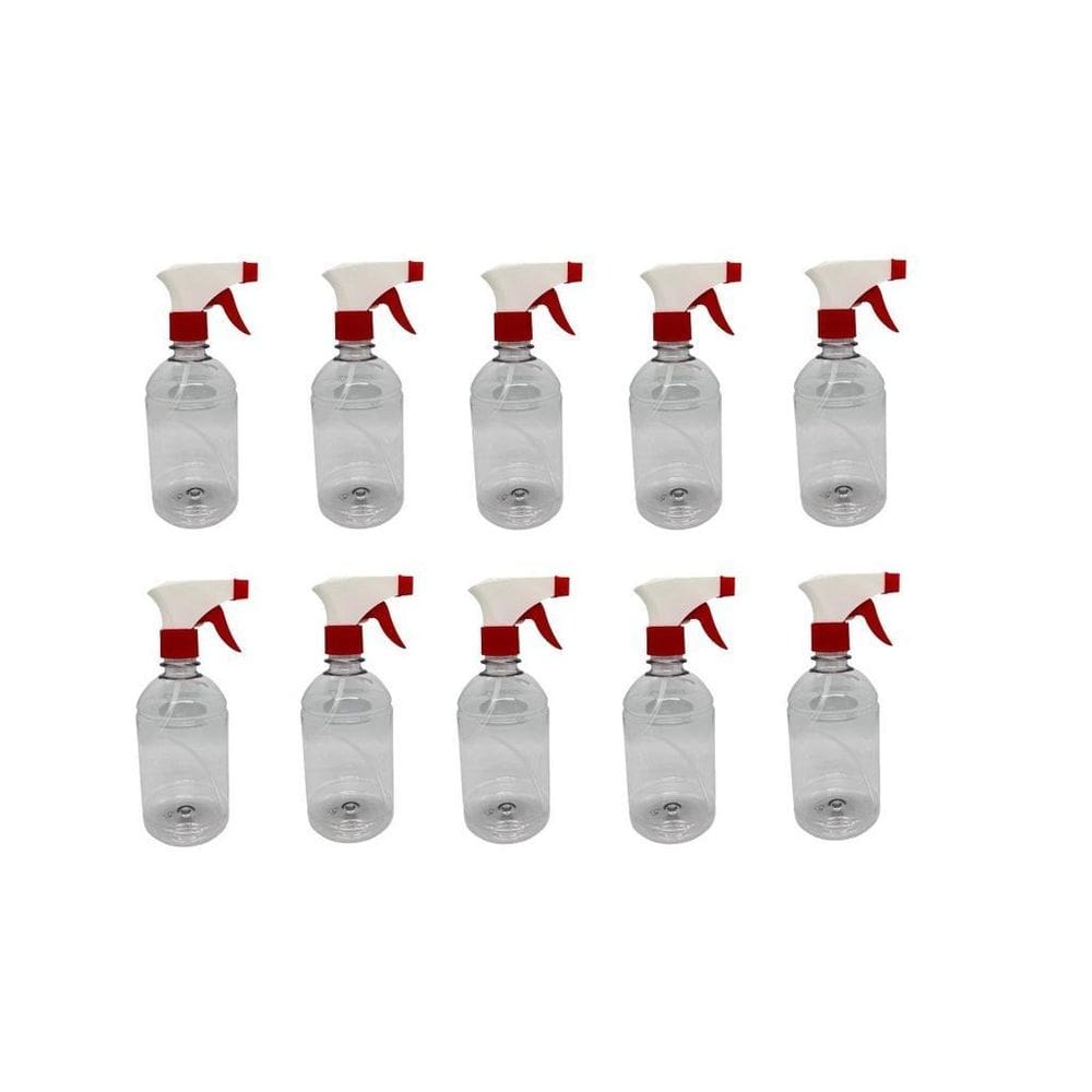 Kit 10 Pulverizador Plastico 500Ml Gtl Vermelho/Branco