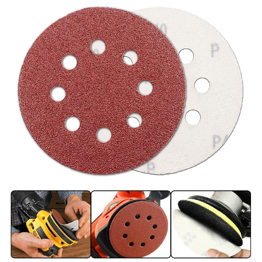1 X Lixa Disco Grão 5 Polegadas 125Mm 8 Furos Lixadeira