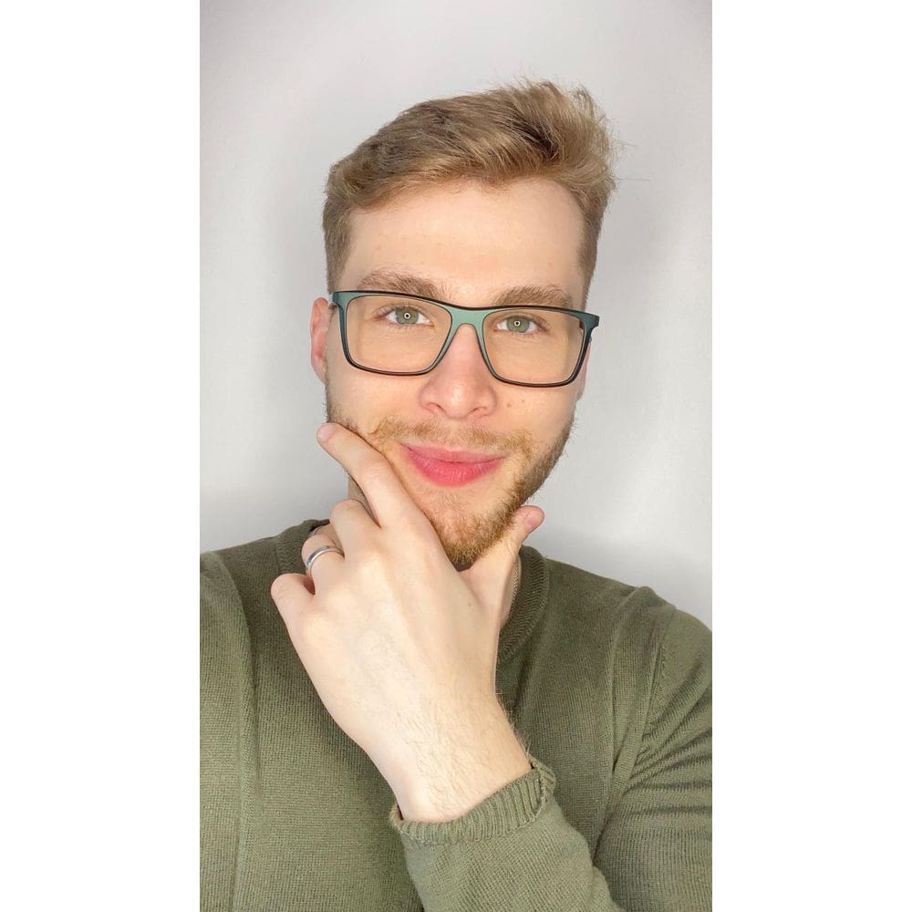 Armação Óculos Grau Quadrada Masculino Flávio Verde