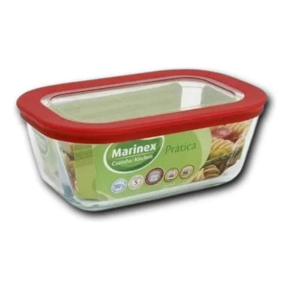 Marmita De Vidro 750Ml Com Tampa De Silicone Marinex Cor Tra