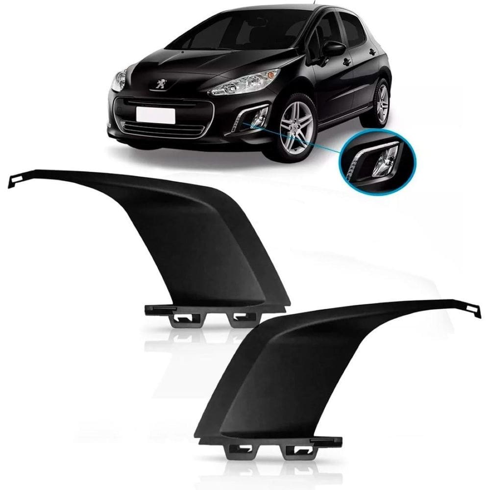 Par Tela Moldura Milha Peugeot 308 Ano 2012 2013 2014.