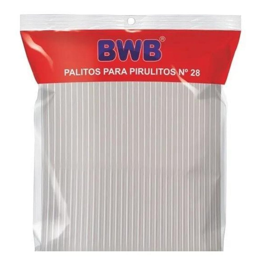 10X Palito Plástico Transparente Para Pirulito 28Cm  200Uni