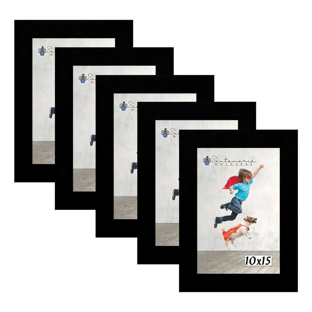10X Kit 5 Porta Retrato 10X15 A6  Foto Moldura Preto L