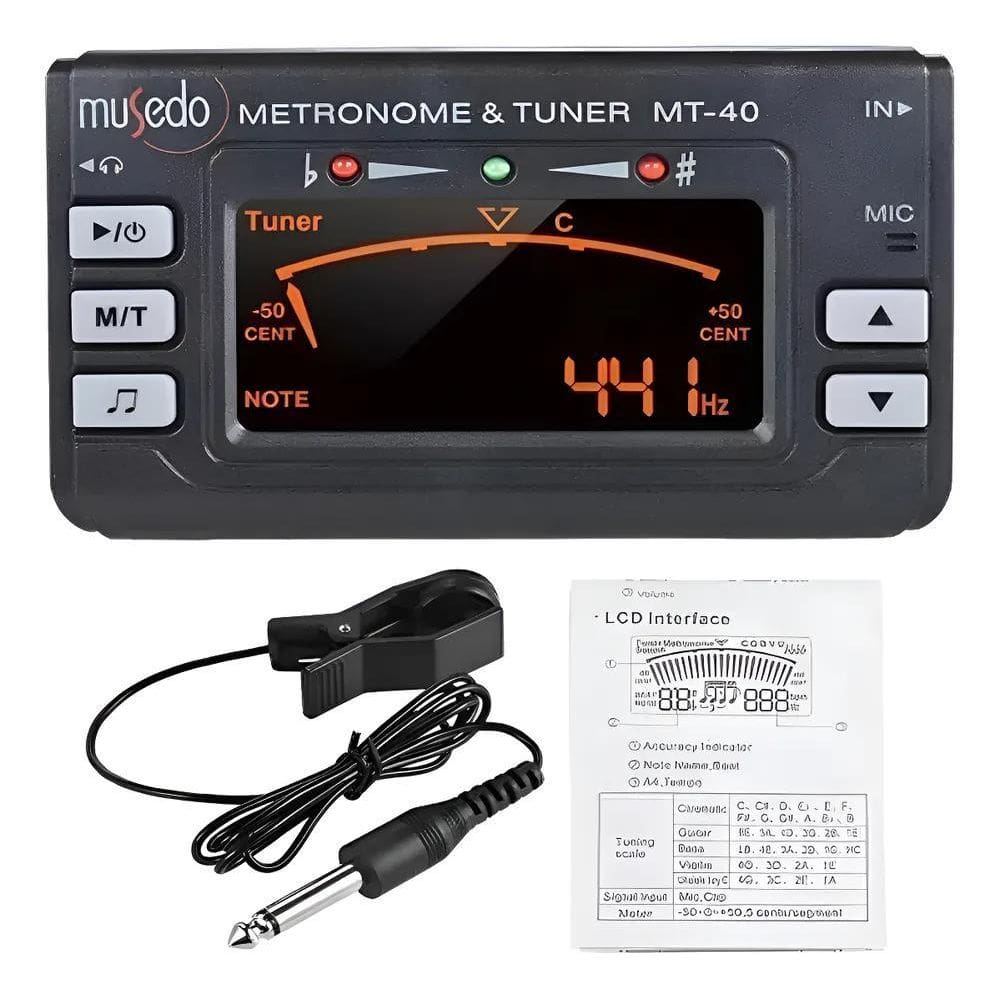 Metrônomo Afinador Diapasão Digital 3 Em 1 Pret