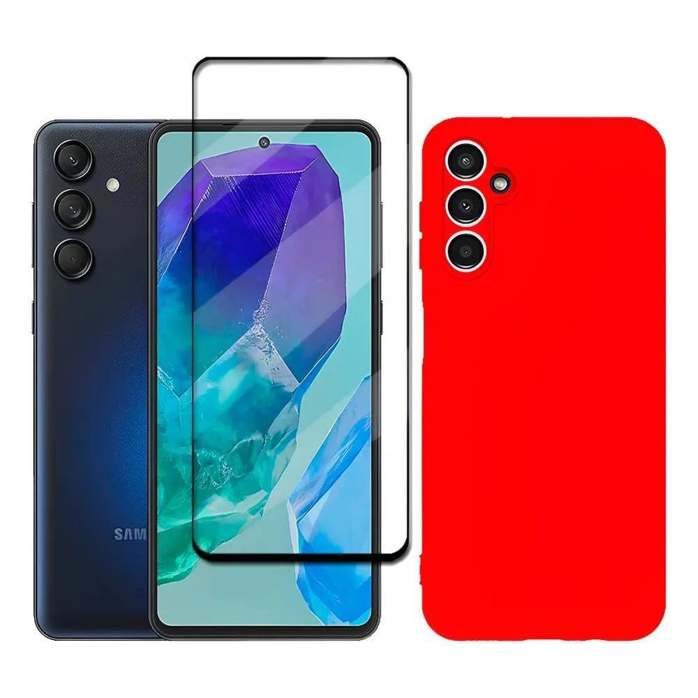 Capa Capinha Case + Película 3D Para Galaxy M55 5G S Vermelh