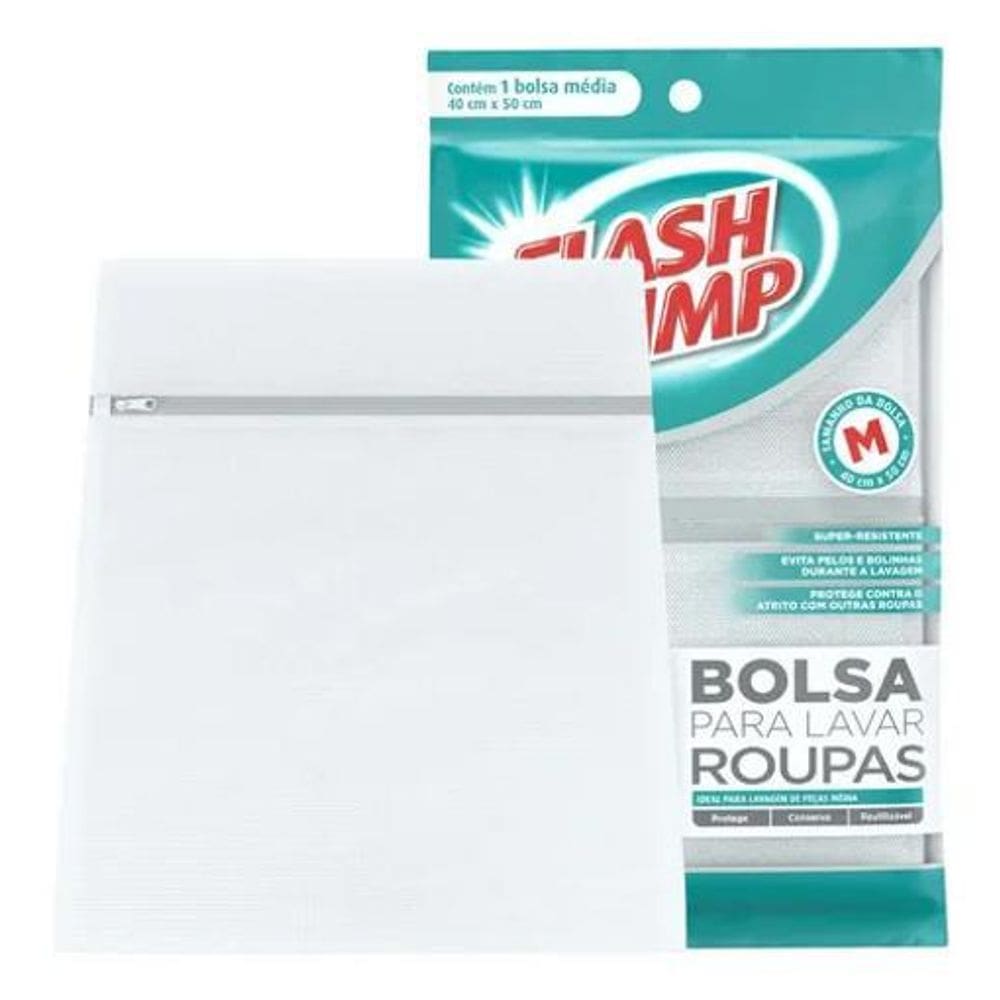10X Bolsa Para Lavar Roupas Média 40Cm X 50Cm Flashlimp