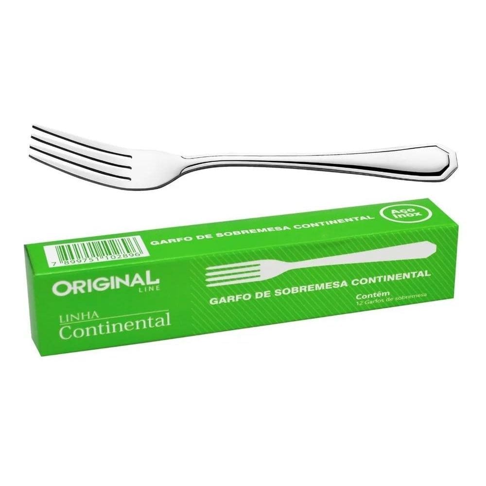 10X Cj De Garfos Sobremesa Inox 12Pçs- Talheres Continental