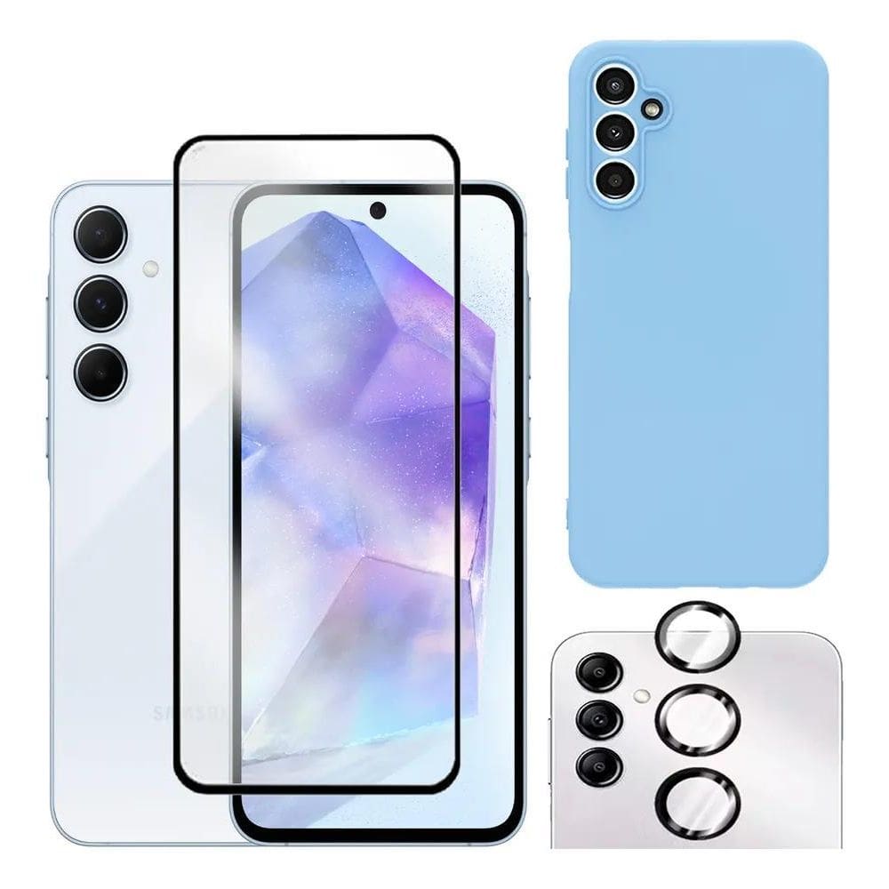 Capa Capinha Case + Película Tela Camera Para Gala Azul-Clar