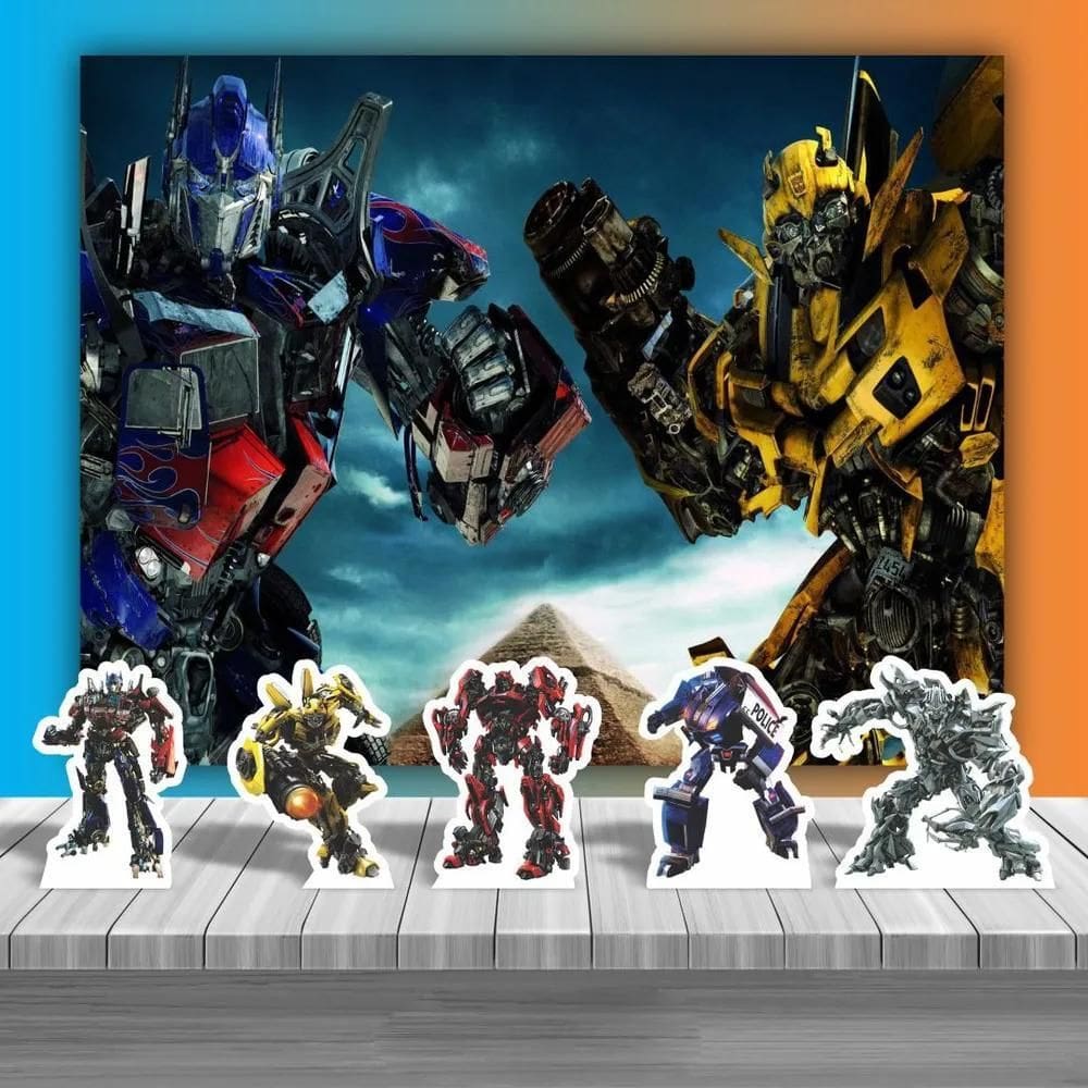Kit Festa Infantil Painel + Displays Div Transformers